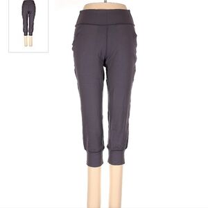 Firstway Grey Cropped Joggers Athletic Capri Pants Women's Small S Athleisure